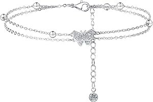 Relveo Ankle Bracelets for Women,Anklets for Women Waterproof Adjustable Link Anklet Set,Dainty Layered Anklet for Women Jewe
