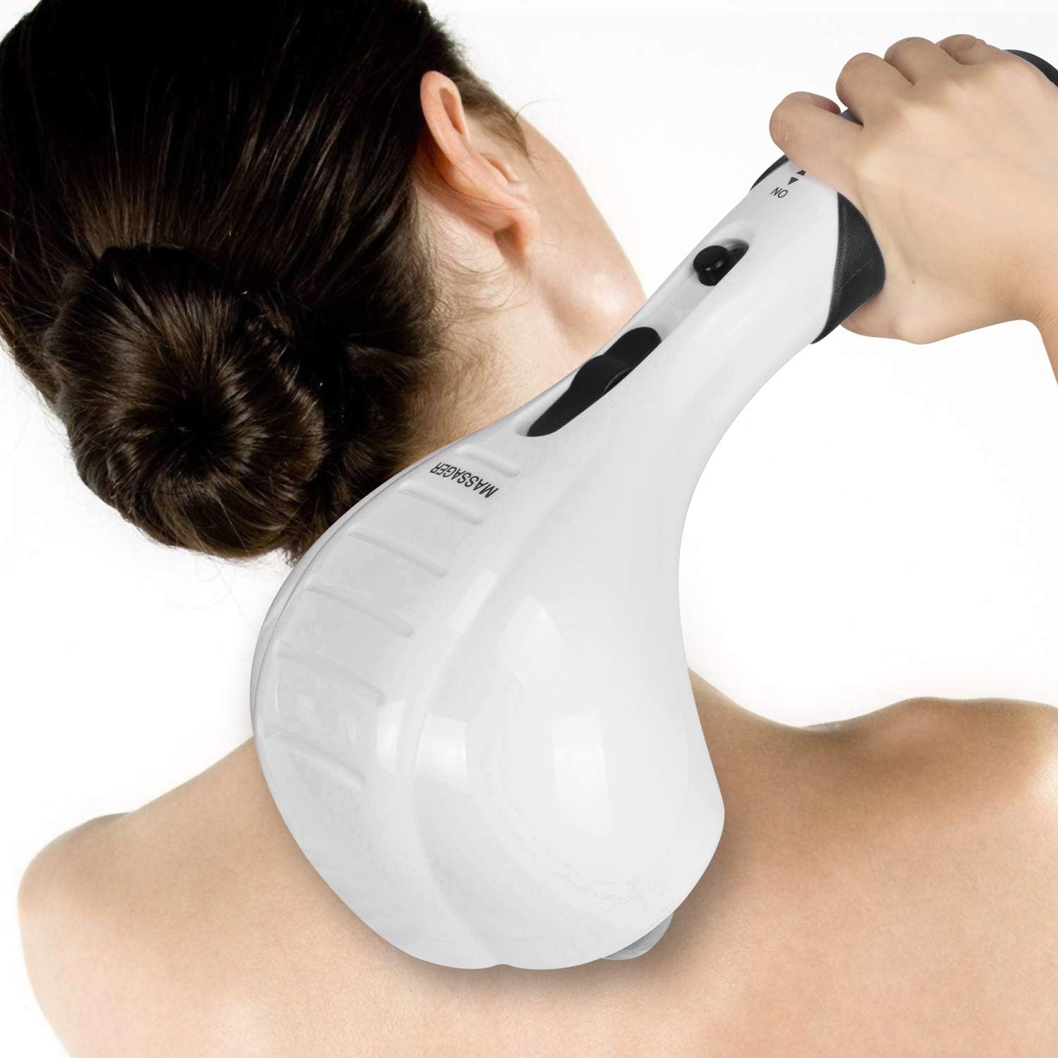 Handheld Neck Back Massager - Double Head Electric Full Body Massager - Deep Tissue Percussion Massage Hammer for Muscles, Arm, Neck, Shoulder, Back, Leg, Foot (Black): Health & Personal Care