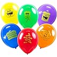 SUNBEAUTY 18 Pcs Building Block Party Balloons Brick Theme Kids Birthday Supplies Decorations Brick and Block Signs 6 Colors