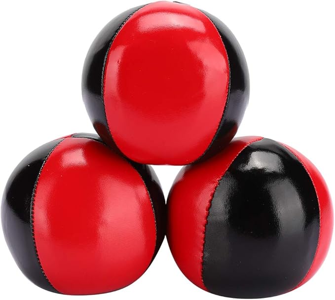3PCS Juggling Ball Red Black PU Leather High End Portable EPS Fine