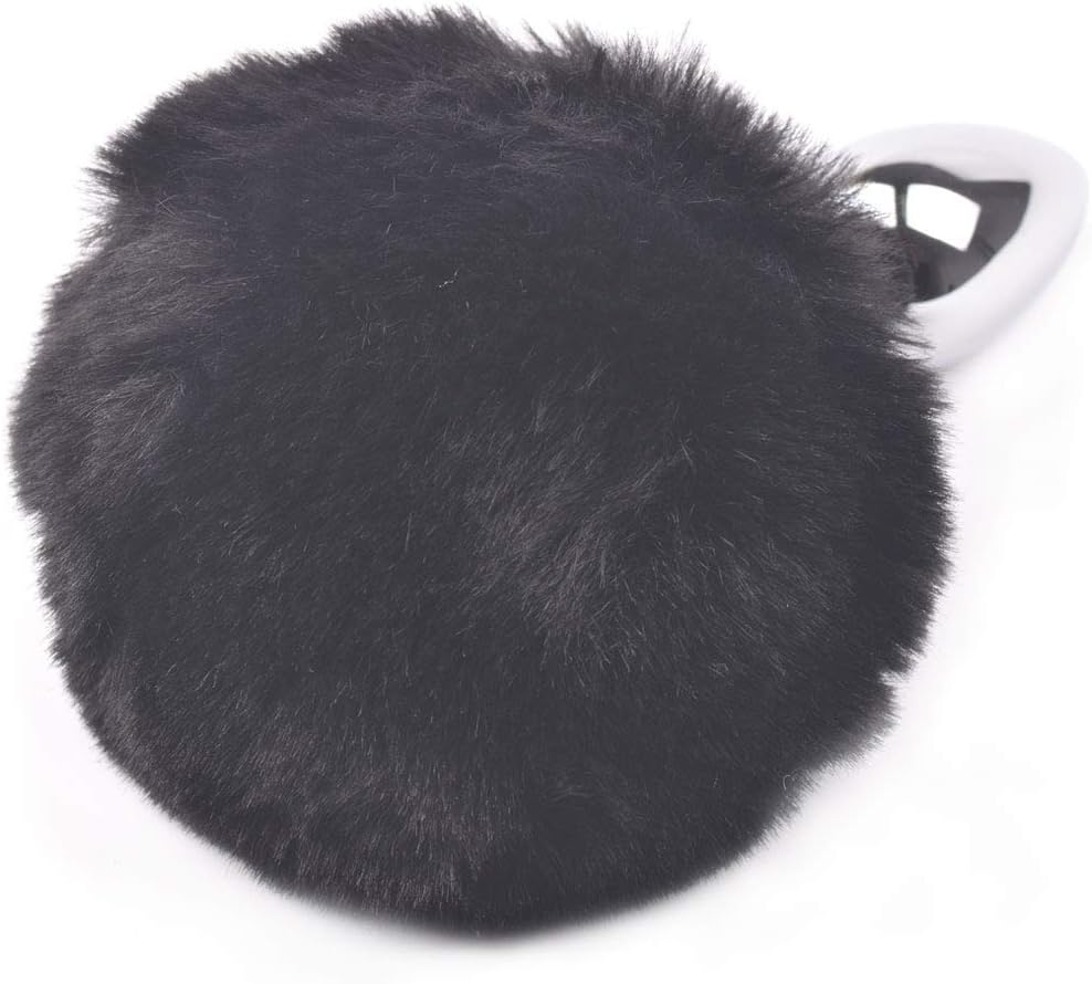 BeHorny Fluffy Bunny Tail Butt Plug, Black - Image 4