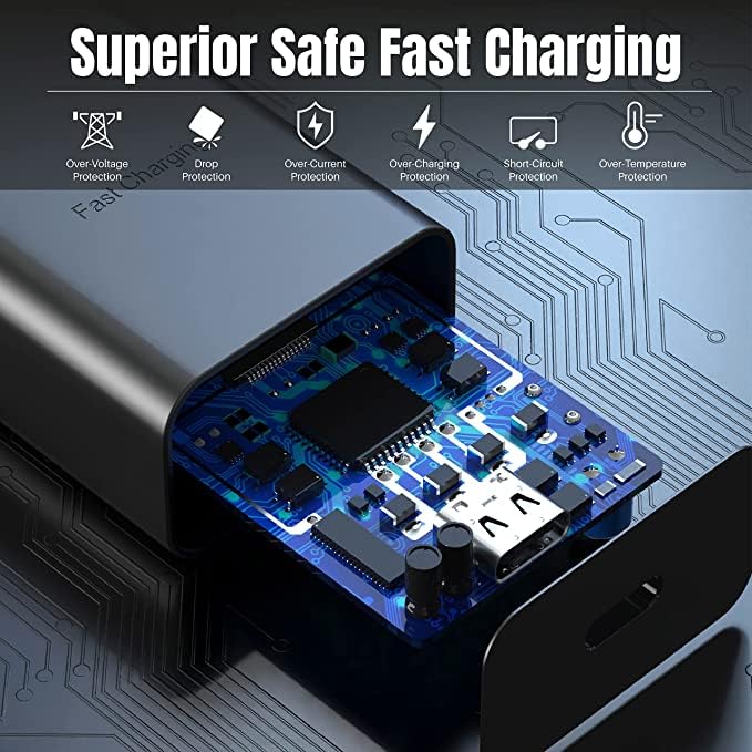 Android Charger 25W, for Samsung Charger, Super Fast Charging USB C Block, Type C Charge Cable Cord [ 6ft +10ft ] for Galaxy S25/S24 Plus/S23/S22/S21/S20/Note 20/Tablet/Watch/iPhone 16/15-Black 2Pack