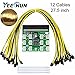 YEECHUN [Shipping from New York] 12-Pack 16AWG PCI-E 6Pin to 6+2Pin Cables (27.5 inch/70 cm) + Ethereum ETH ZEC Mining Power Supply 12V GPU Breakout Board