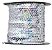 Mandala Crafts 100 Yards 6mm Holographic Silver Sequins Strips on a Roll - Flat Paillettes Trim Ribbon Sequins String Spool by The Yard for Sewing, Costumes, Crafts, Embellishments, and Decorations