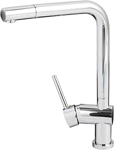 CCLIFE Grifo de Cocina extraible con Caño giratorio, Manija única de