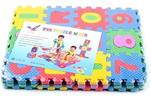 Toyvian 36pcs Mini Number Alphabet Puzzle, Mini Floor Mat for Baby, Baby Play Foam Table Mat for Kids Toddlers(2.4x2.4x0.4inch)