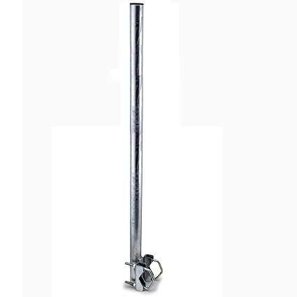 Satix SMV10001 Mast-Verlängerung Geländer-Halter für Sat-Schüssel Antenne, 100 cm verzinkt