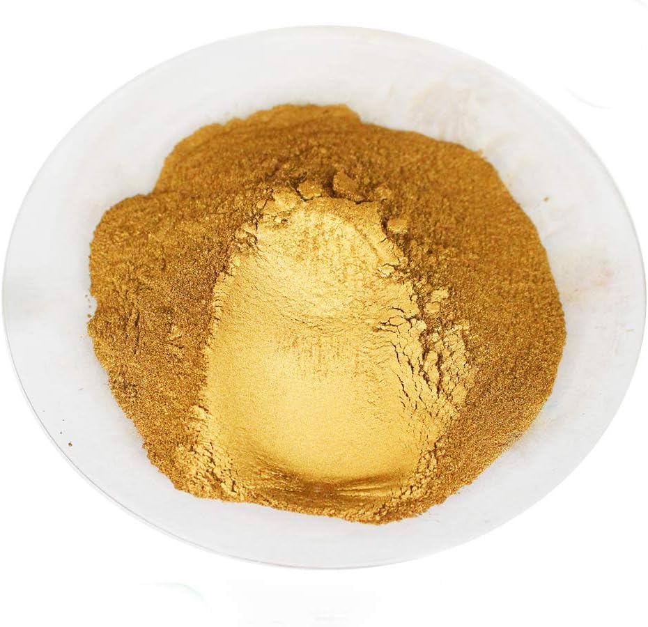 Cosmetic Mica Powder Pigment Soap Nail Art Additive Soy Wax Candle Resin (50g, Crown Gold)