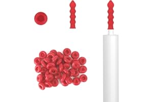 RESPLEIEJ 40 Pcs Caulk Caps, Red Caulk Saving Cap, Caulking Saver Cover, Finishing Tool Tube Sealer Caps, Open Caulking Tips for Sealing and Preserving, Universal Fit Silicone Saver with Storage Box