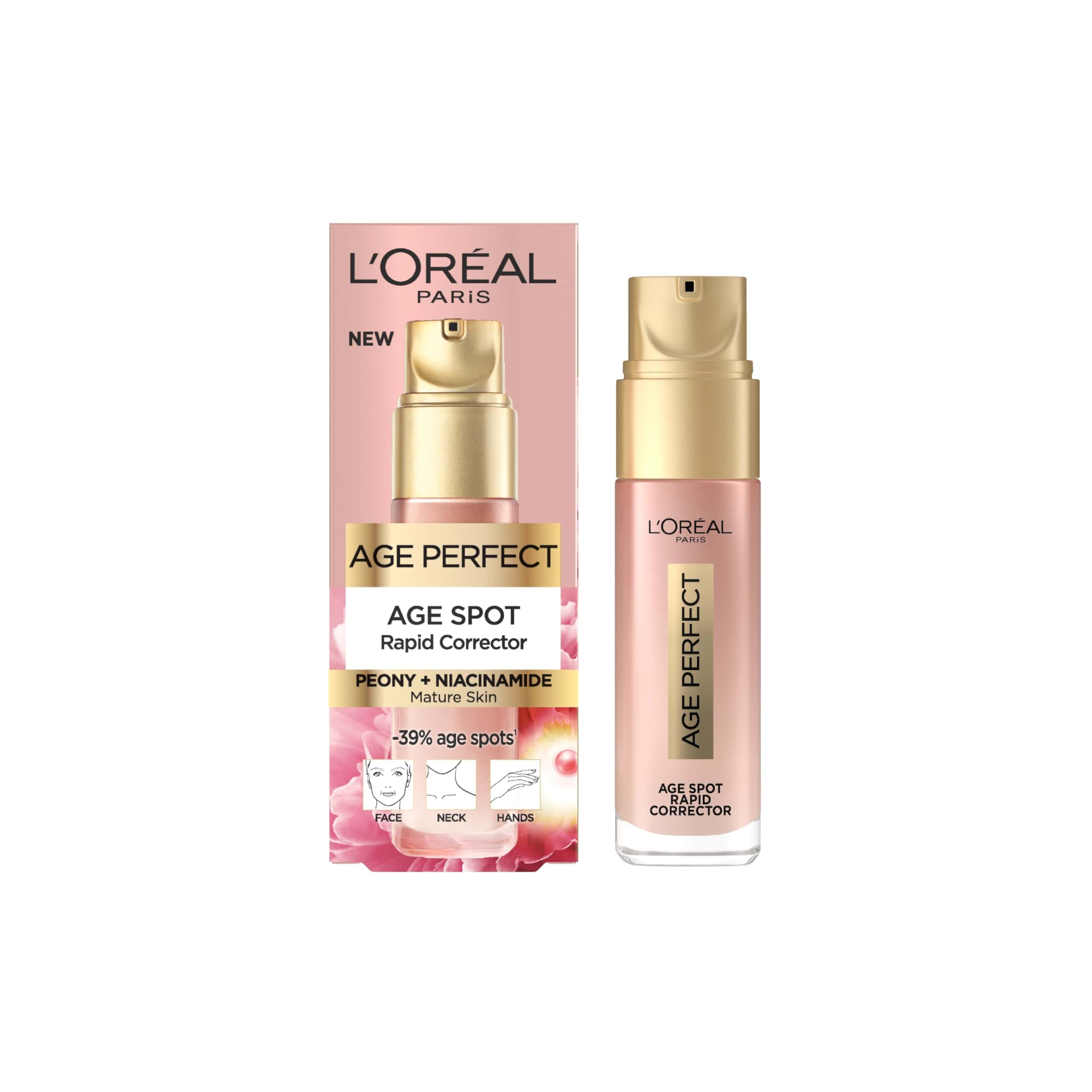 L'Oreal Paris Age Perfect Golden Age Rapid Spot Corrector for Mature Skin, Niacinamide and Exclusive Peony Native Cells, Reduces Appearance of Dark Spots, 50ml