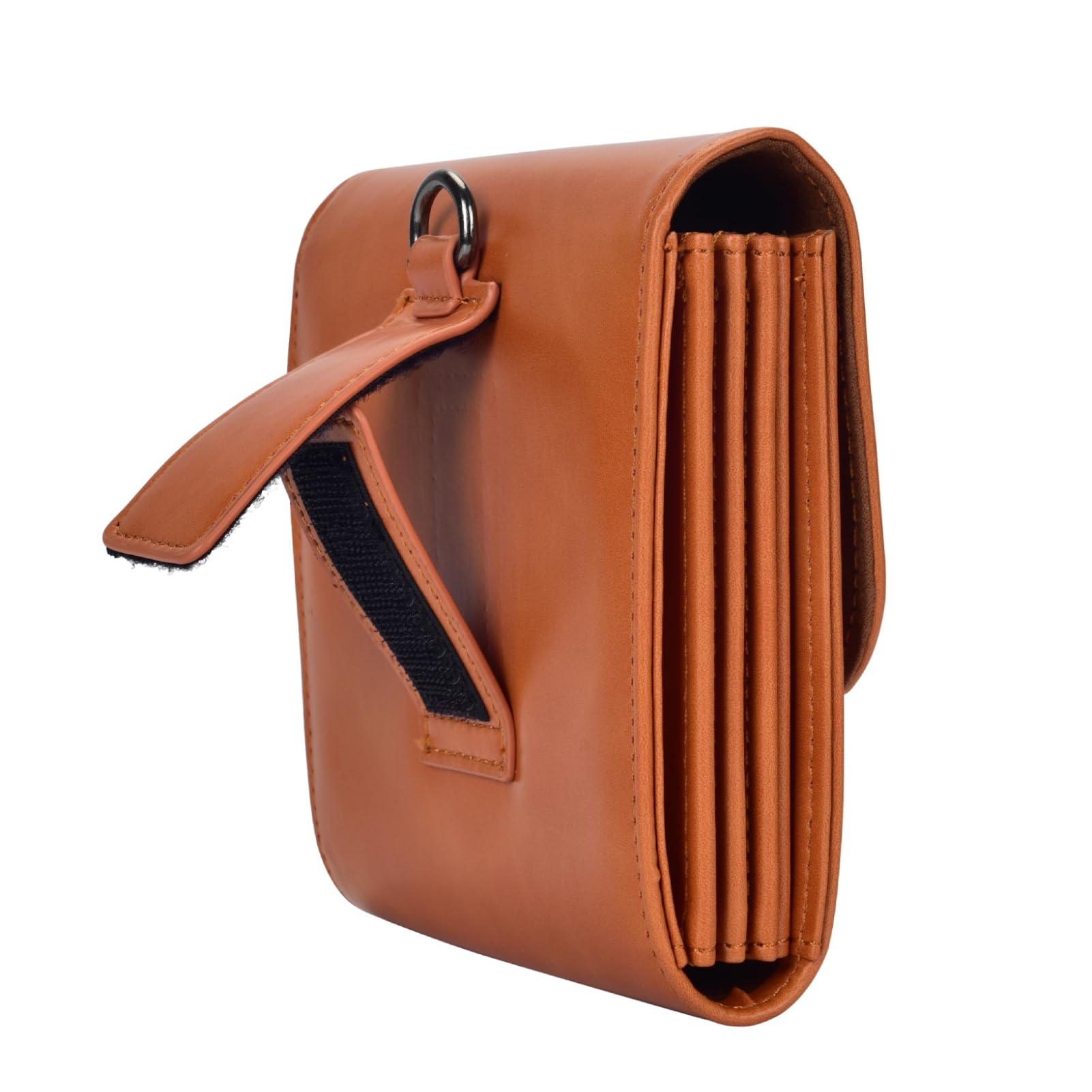 Plyisty Lens Filter Case, 5 Camera Lens Filter Carry Case, Leather Lens Filter Pouch, with Hook & Magnetic Closure, Holds Up to 100mm Filters