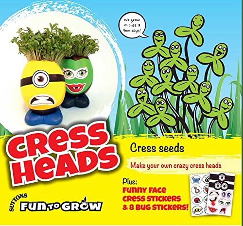 Suttons Seeds Fun to Grow Cress Heads
