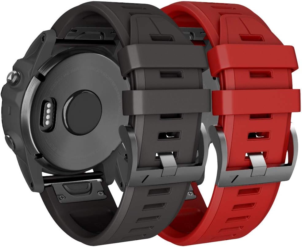 Notocity Garmin Fenix 3 Correa, Silicona Reemplazo Correa para Garmin Fenix 5X/Fenix 5X Plus/Fenix 6X/Fenix 6X Pro/Fenix 3/Fenix 3 HR, Easy-Fit, no ...