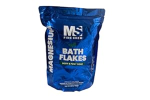 MS FINECHEM Magnesium Bath Flakes,1.65lb, Great for Foot & Body Bath Soaks, Natural Magnesium Chloride Minerals, Better Absorption Over Epsom Salt, Relaxation & Skin Hydration Support.