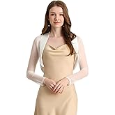 Allegra K Women's Satin Shrugs for Evening Dress Open Front Mesh Cardigan Elegant Wedding Bolero