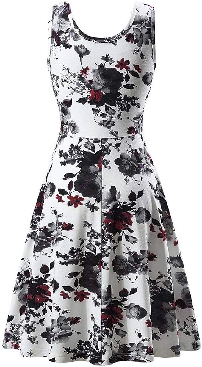 JIAJIJIAJNGY Damen Rockabilly Kleid Knielang Vintage Retro JIAJIJIAJNGY Damen Rockabilly Kleid Knielang Vintage Retro