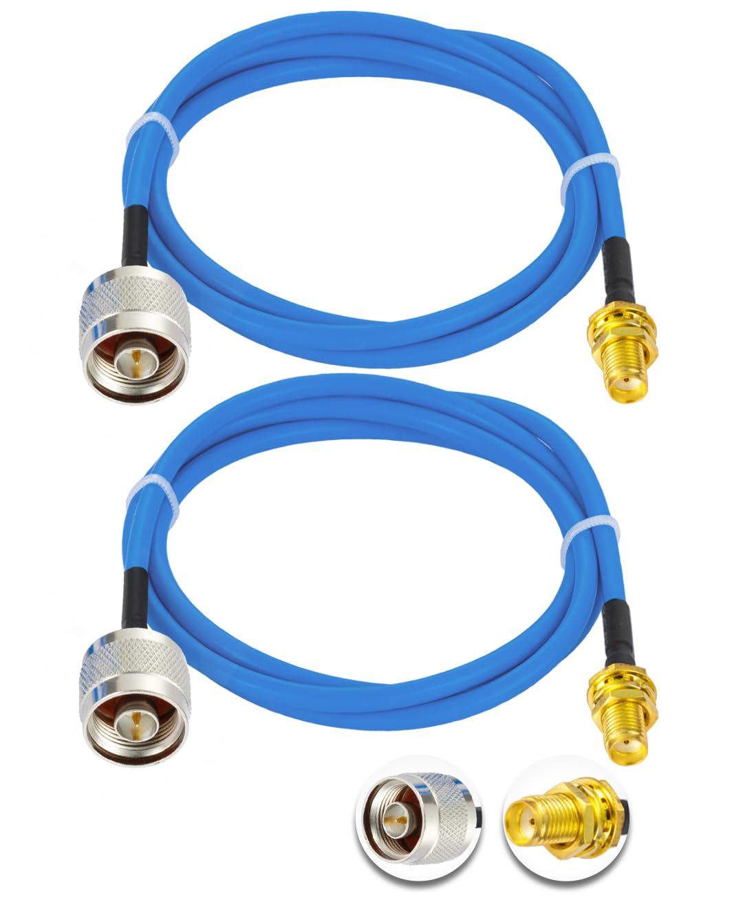 Vecys 2PCS SMA Female to N Type Male RF Coaxial Cable N Type RF Coax Pigtail Cable 3.3ft/1m RG402 50 Ohm Low Loss Extension Cable