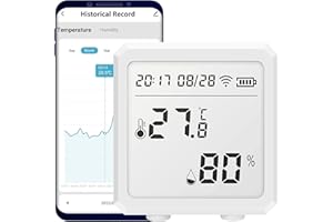 Smarter Living- Smart WiFi Digital Thermometer Hygrometer, Phone Alerts, History Log, No Hub, Automations, Battery Powered, S