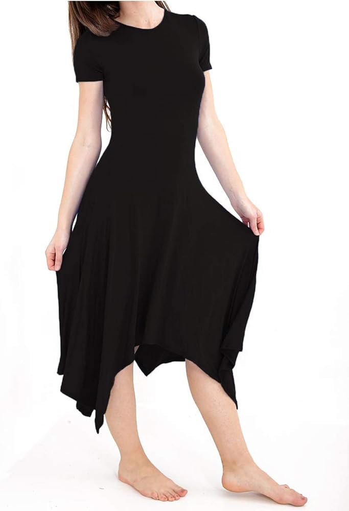 plain black midi dress