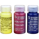 Stockmar Watercolor Paint Set - Includes Carmine Red, Lemon Yellow, Ultramarine Blue- Washable Paint for Kids, Students, &amp; Artists (3 Bottles, 20 mL)