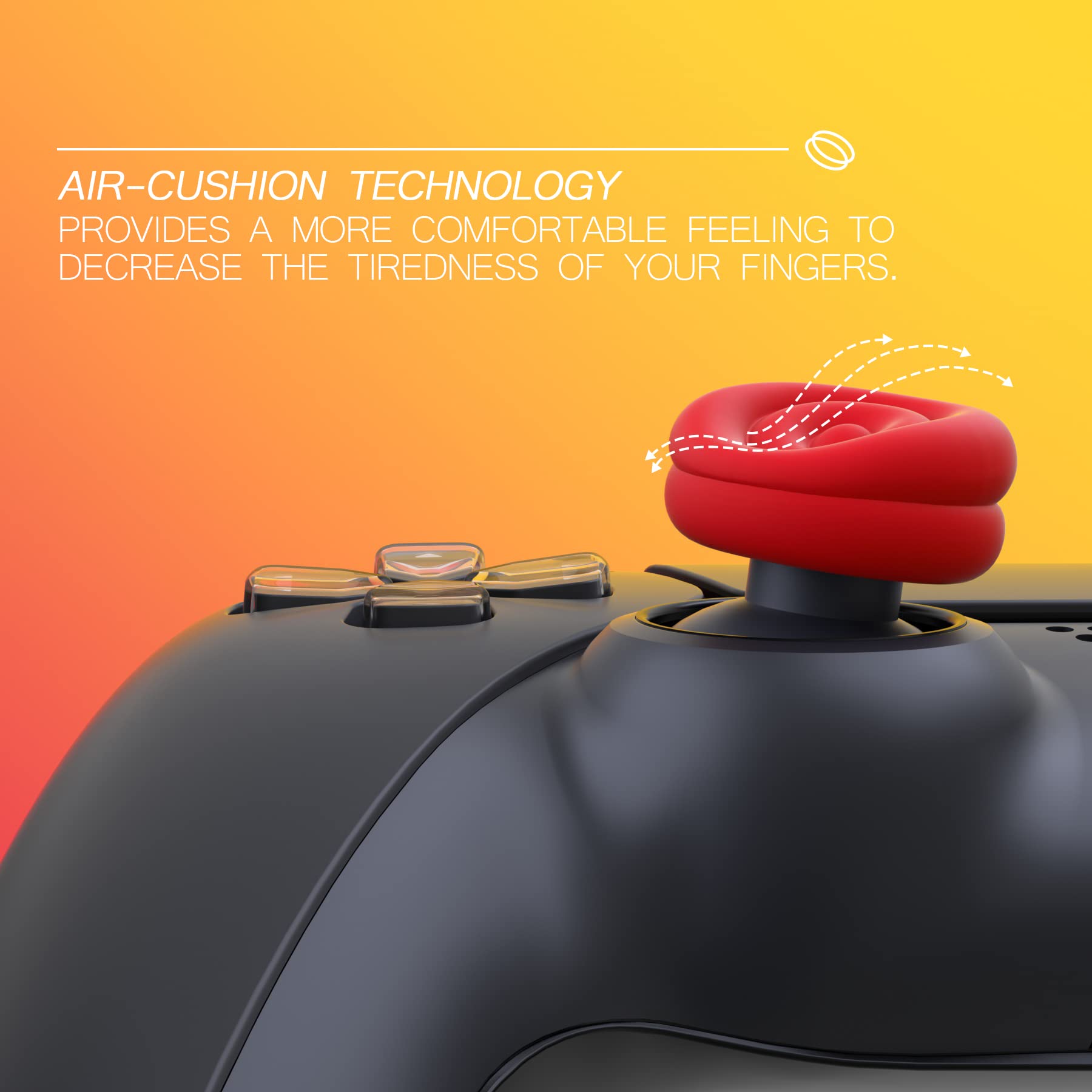 PlayVital Thumbs Cushion Caps Thumb Grips for ps5, for ps4, Thumbstick Grip Cover for Xbox Series X/S, Thumb Grip Caps for Xbox One, Elite Series 2, for Switch Pro Controller - Passion Red