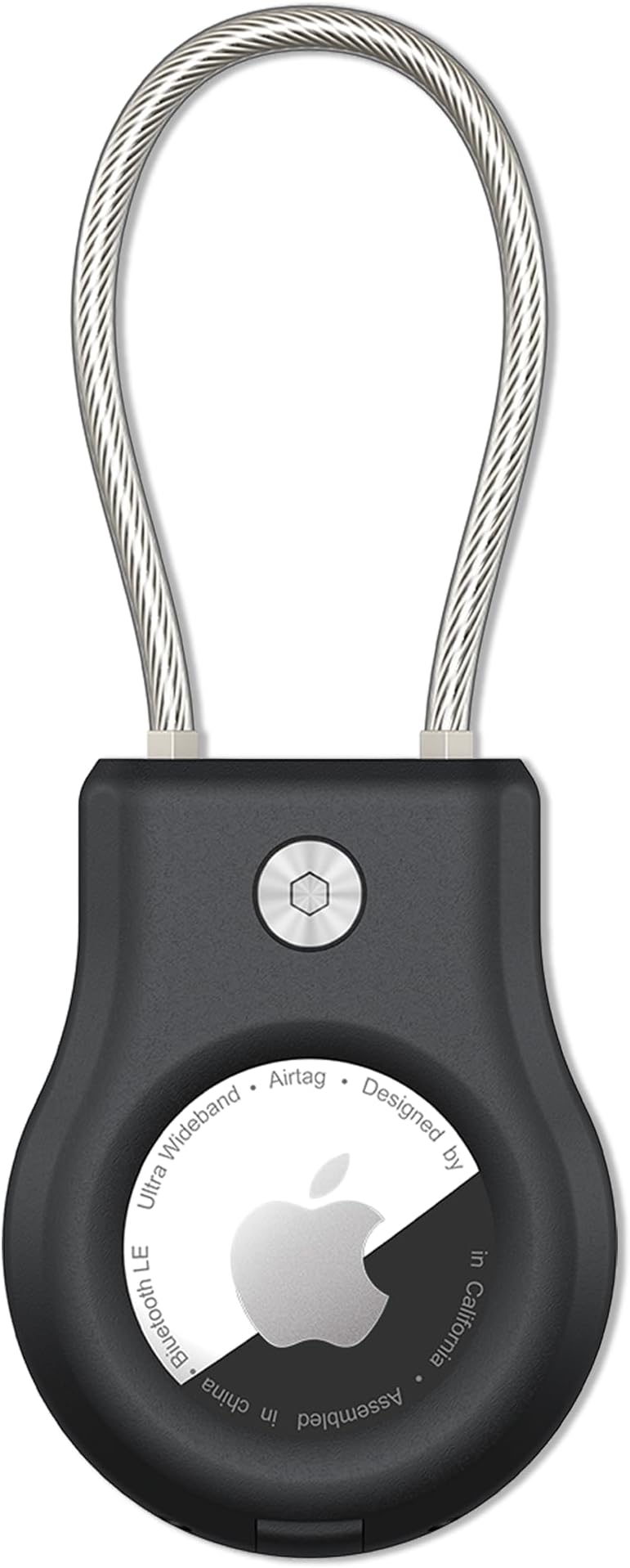 SCALLOP Airtag Holder with Wire Cable, Secure Keyring Case for Apple Air tag