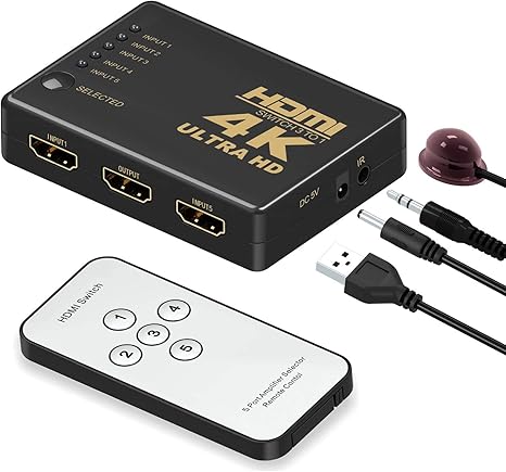 Switch Hdmi 4k Gana Intelligente Hdmi Switch A 5 In 1 Out Con Telecomando A Infrarossi Hdmi Splitter Supporta 4k 1080p 3d Per Xbox Ps3 Ps4 Apple Tv Roku Fire Tv Blu Ray Dvd Player Amazon It Elettronica