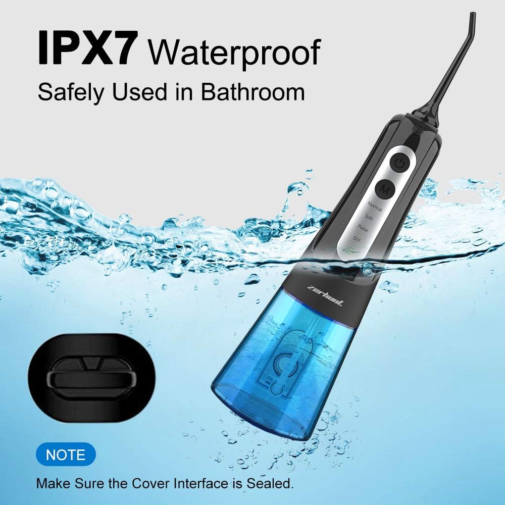 Water Flosser Teeth Cleaner, Cordless Dental Oral Irrigator with DIY Mode, Rechargeable Water Flosser for Braces, Bridges, Implants Care, IPX7 Waterproof with 4 Interchangeable Jet Tips: Health & Personal Care