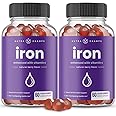 NutraChamps Iron Gummies with Vitamin C, 20mg Iron Gummies for All, Blood Cell Formation Support, 120 Gummies, Iron Gummy for Iron Deficiency & Anemia, Energy, Focus, Immune Boost Pack of 2