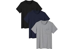 Latuza Men's Bamboo Viscose Pajama Top Short Sleeve Cooling Sleep Shirt