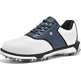 DARIBOM Mens Golf Shoes Traditions Fixed Nailless Sole Waterproof Spikeless Size 7.5-14