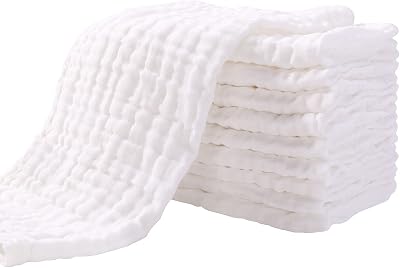 Yoofoss Muslin Cloths Baby 10 Pack 30x50cm 100% Cotton Soft Absorbent