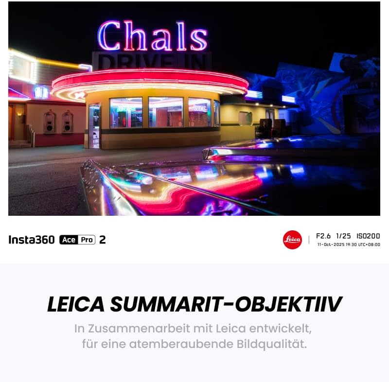 Ace Pro 2 Nachtschwarz - 8K Action-Cam mit Leica Objektiv
