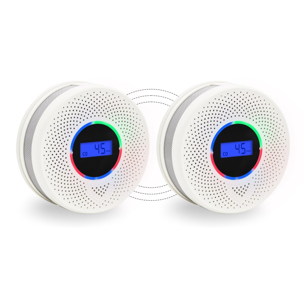 Photo 1 of 10-Year Battery Wireless Interconnected Smoke and Carbon Monoxide Detector, Smart Interlink Smoke CO Alarm with Digital Display, Fire and CO Combo Alarm for Home (2 Pack)