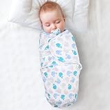 Vicloon Baby Swaddling Bag Pack of 2 100% Organic Cotton 0-3 Months Blue view 6