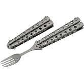 SZCO Supplies 9&rdquo; Silver Finished Butterfly-Open Style Travel/Camping Fork (211520-SL)
