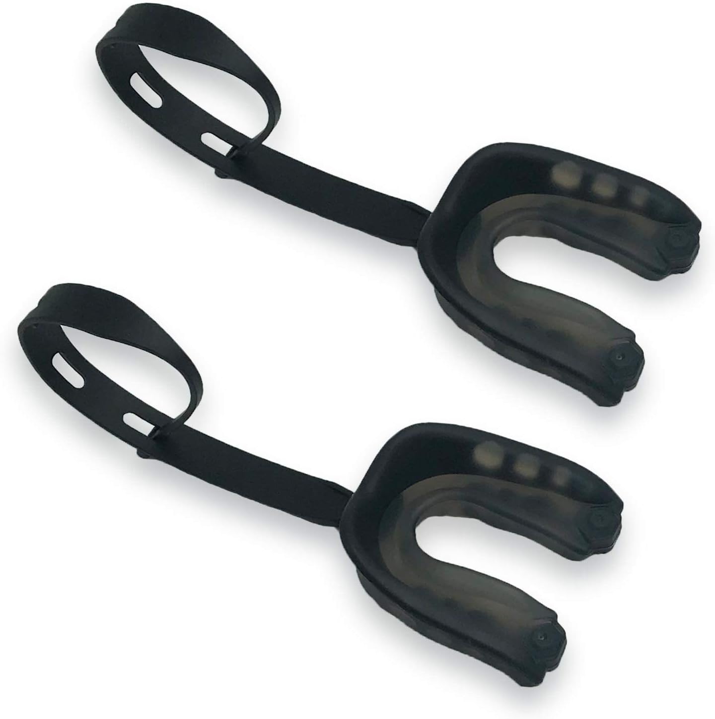 SELECTOP 2 Pack Sports Mouth Guard for Adults, Soft Mouthguard with Strap for Boxing, Basketball, Lacrosse, Football, MMA, Martial Arts, Hockey and All Contact Sports, 2 Black : Sports & Outdoors