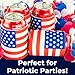 Blue Falcons Patriotic US American Flag Can Cooler Sleeves, 4 Pack. Show Your USA Pride & Keep Drinks Ice Cold For July 4th Summer BBQs. Perfect Party Supplies for Insulating 12oz Pop Tops & Bottles.