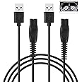 HX-CQHY 5V USB Charger Cord for Philips OneBlade QP2724 QP2834 QP1924,Replacement for OneBlade 360 MG7910 MG5910 MG9510 QP4631 QP6531 QP1424 X3001 USB Trimmer Charging Cable(TPE-2 Pack,3.3FT)