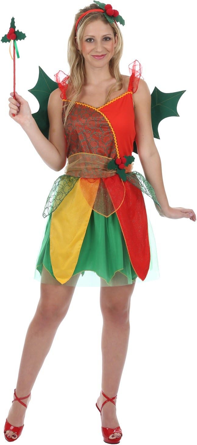 Adult Holly Fairy Fancy Dress Costume