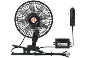 XGGYA 12 Volt Oscillating Fan, Portable Car Fan Wide-Bound Cooling Ventilation, Car DC Clip Fan, Truck, RV, Automotive 12v Fan