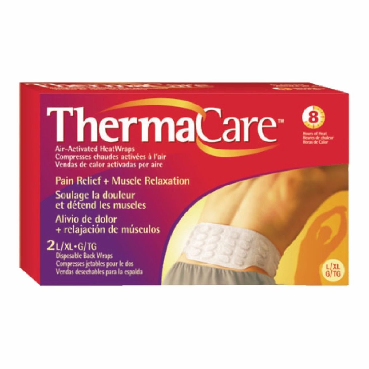 ThermaCare AirActivated Heat Wraps, Back and Hip Wrap, S/M, Pack of 2