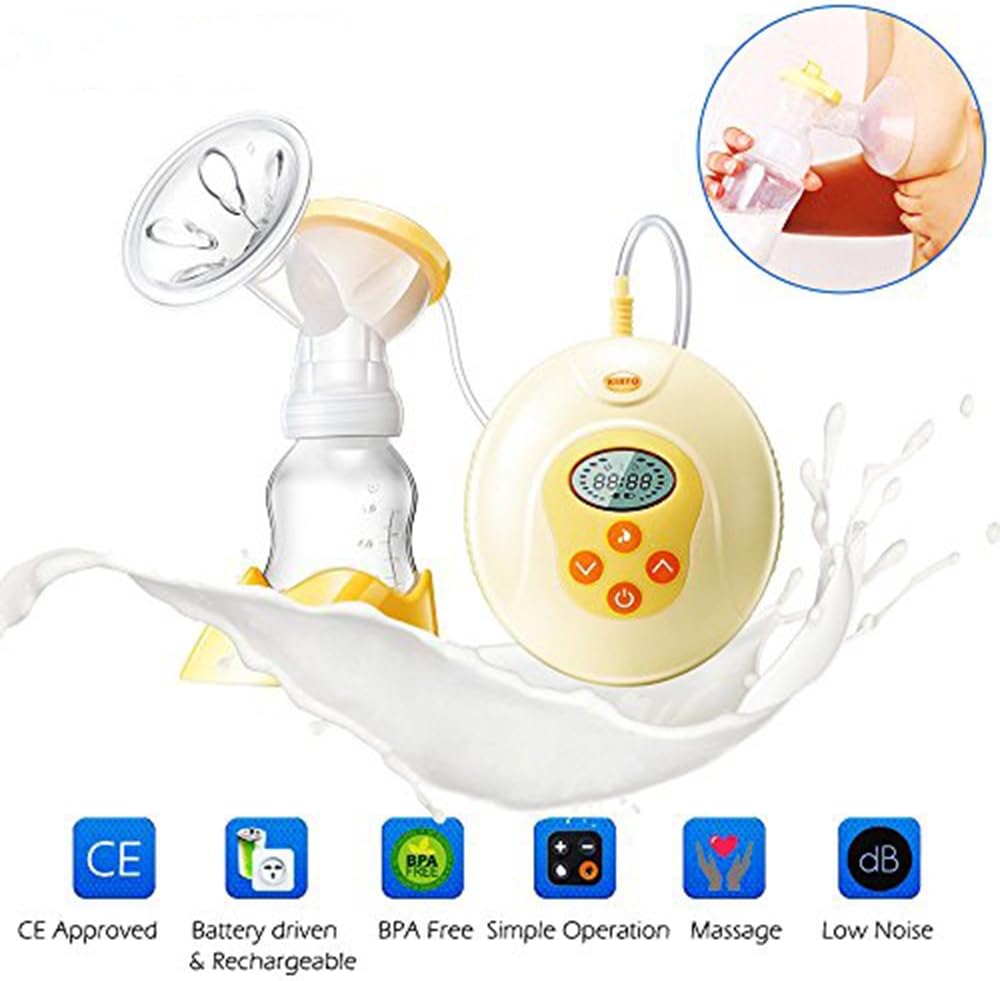 [Updated Version] Electric Breastpump,Hospital Grade With Silent Automatic Massage, Anti-Backflow LCD Display 9-Grade Adjustment Double Frequency Suction BPA Free