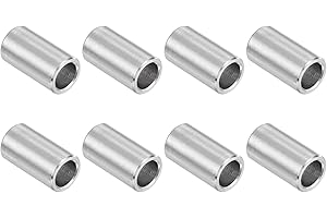 uxcell 8Pcs 304 Stainless Steel Spacer 3/8" OD x 1/4" ID x 11/16" Length(10x7x18mm) Screw Standoff Bushing Plain Finish Unthr