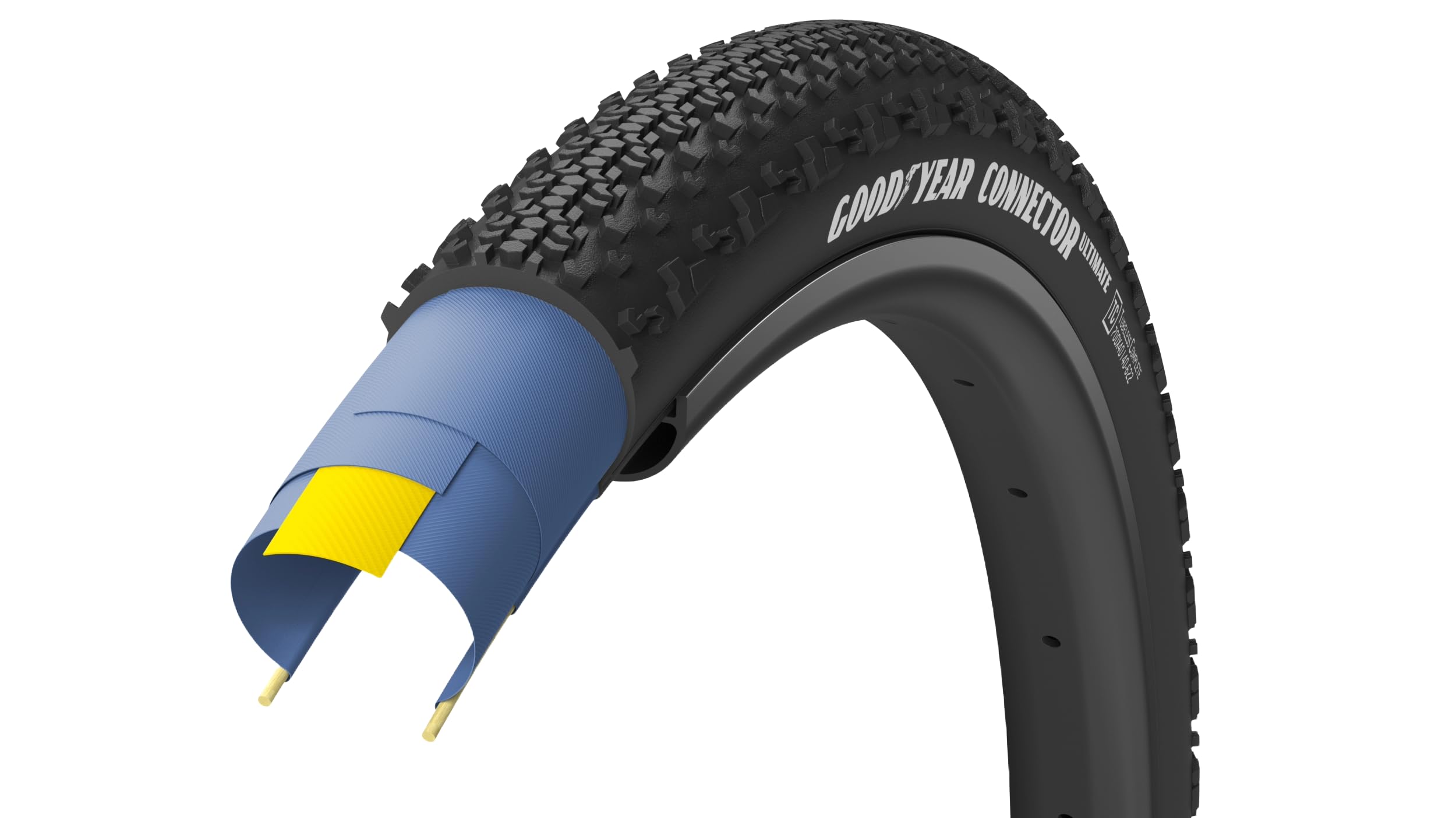 GOODYEAR 810432031936 Connector Ultimate TLC Gravel Pneu Pliant (28 x 1,70'), Version : Noir, Dimensions : 45-622 Unisex-Adult, 700x45