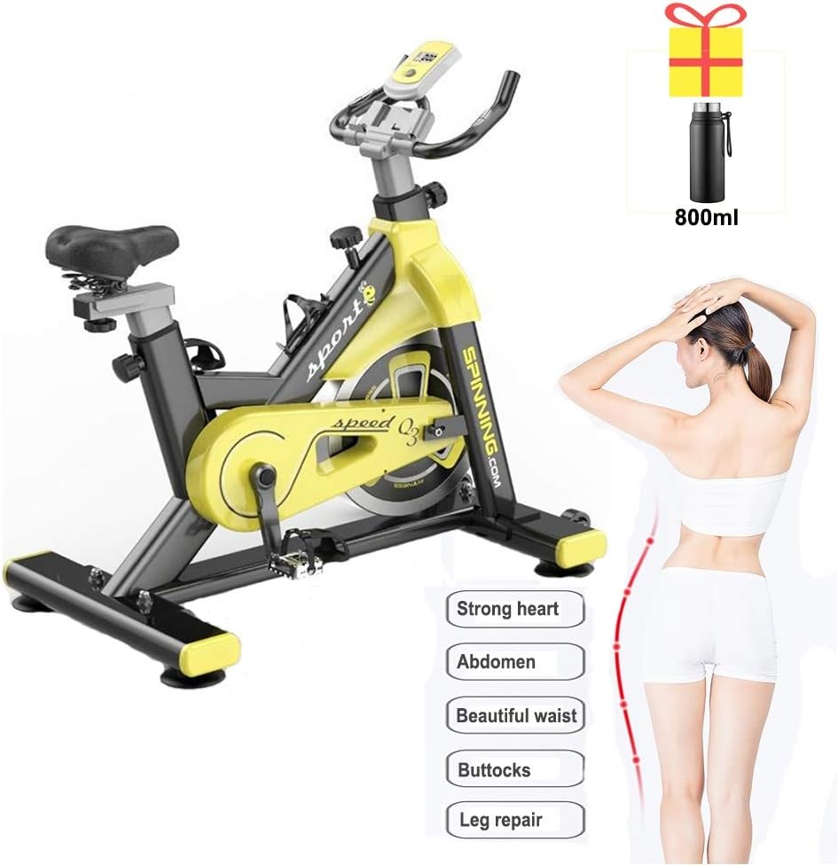 LiChenYao Indoor Cycling Exercise Bike, Send Stainless Steel Kettle, 20 Kg Flywheel, Adjustable Seat, Home Fitness Training Pedal Exercise Bike
