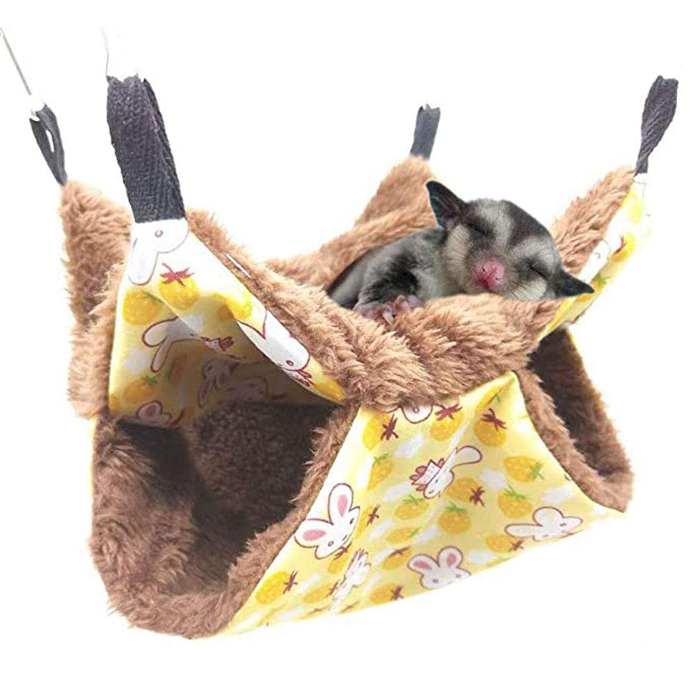 Oncpcare Pet Cage Hammock, Bunkbed Sugar Glider Hammock, Guinea Pig Cage Accessories Bedding, Warm Hammock for Small Animal Parrot Sugar Glider ferret Squirrel Hamster Rat Playing Sleeping