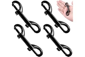 SKRFREN Double Ended Bolt Snaps, Zinc Alloy Double Sided Clips Heavy Duty Snap 3.5 Inch Black Double-Ended Snap Hooks for Pet Dog Leash/Horse Feed/Hammocks Bolt Snaps, 4 Pack
