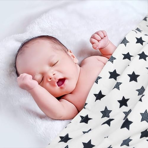 BORITAR Baby Blanket Soft Minky with Double Layer Dotted Backing