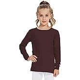 3T 4T 5T to 12 Years Girls Long Sleeve Shirts Kids Cotton T-Shirt Toddler Basic Crew Neck Top
